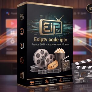Image produit premium - Esiptv code iptv France 2026 compatible Smart TV, Android, Apple TV – Abonnement 12 mois
