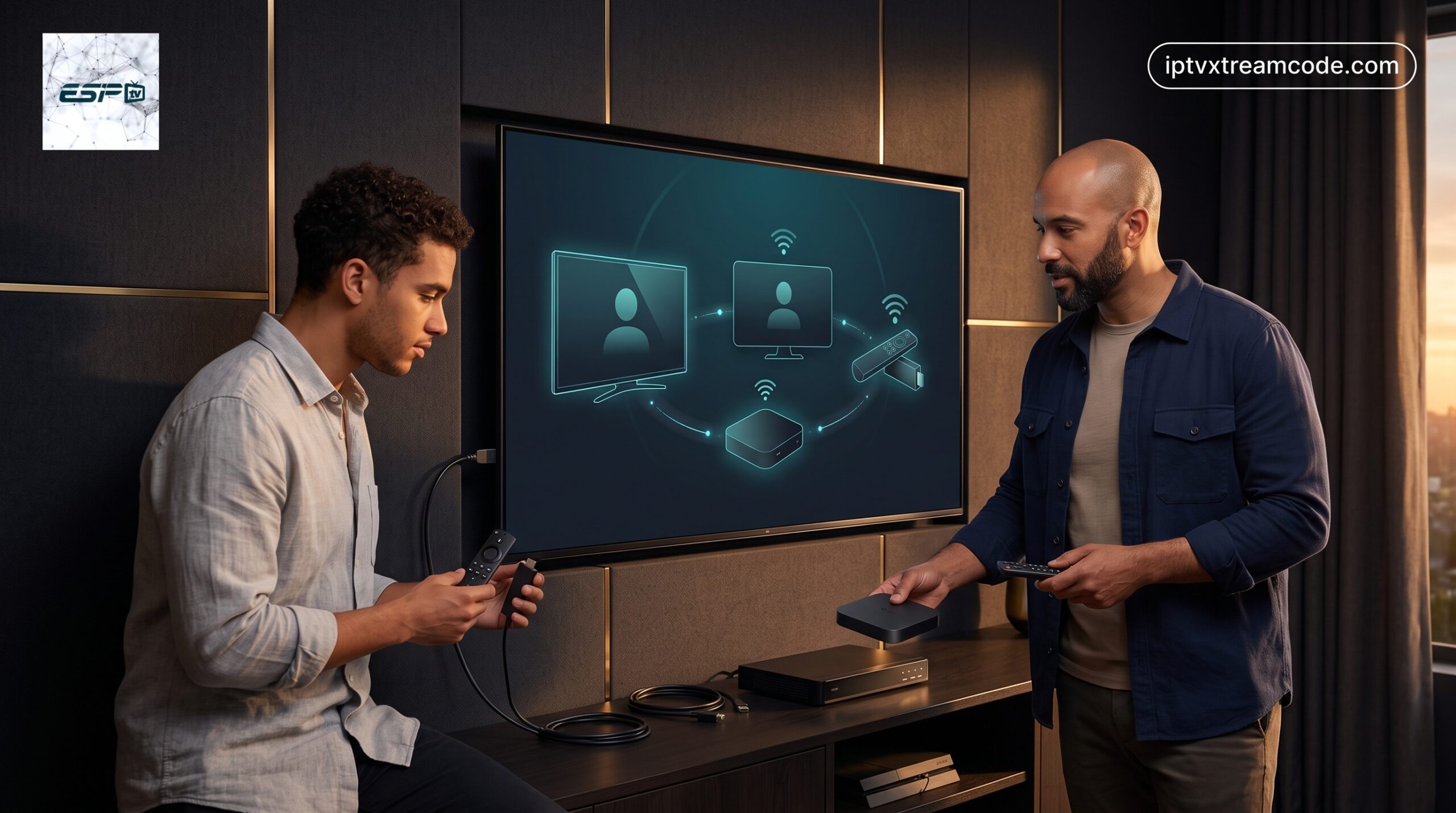 Image produit premium - Esiptv code iptv France 2026 compatible Smart TV, Android, Apple TV – Abonnement 12 mois