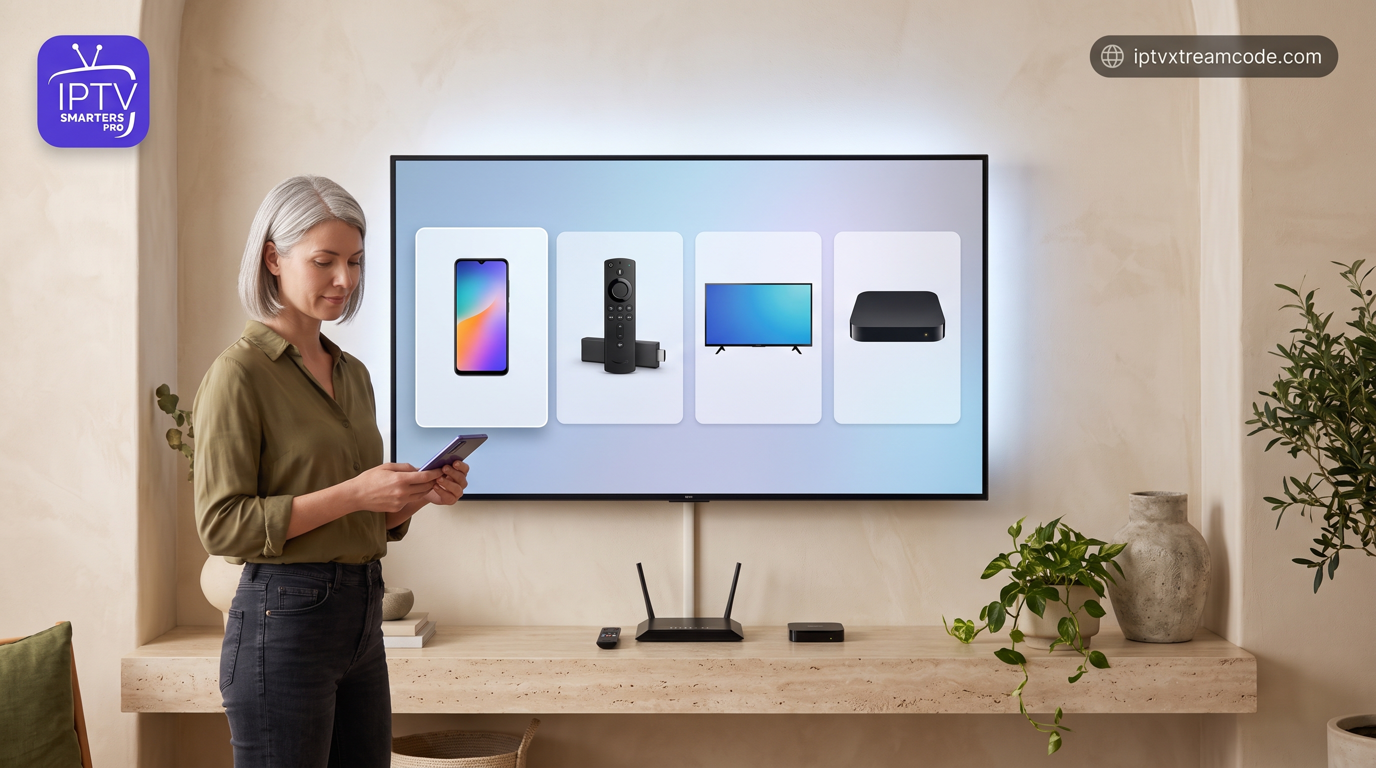 Compatibilité de avec Android Fire TV Stick et Smart TV 2026 compatible Smart TV Android & iOS VOD et Live 12 mois
