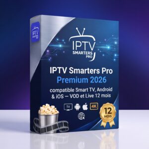 Image produit premium - IPTV Smarters Pro Premium 2026 : compatible Smart TV, Android & iOS — VOD et Live 12 mois