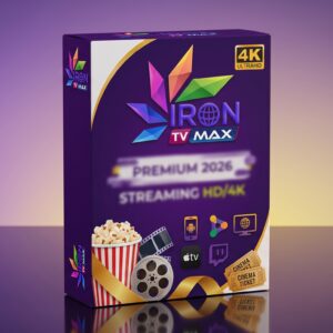Image produit premium - Iron TV Max IPTV 12 mois — Compatible Android, Smart TV, Apple TV; expérience TV & VOD 2026