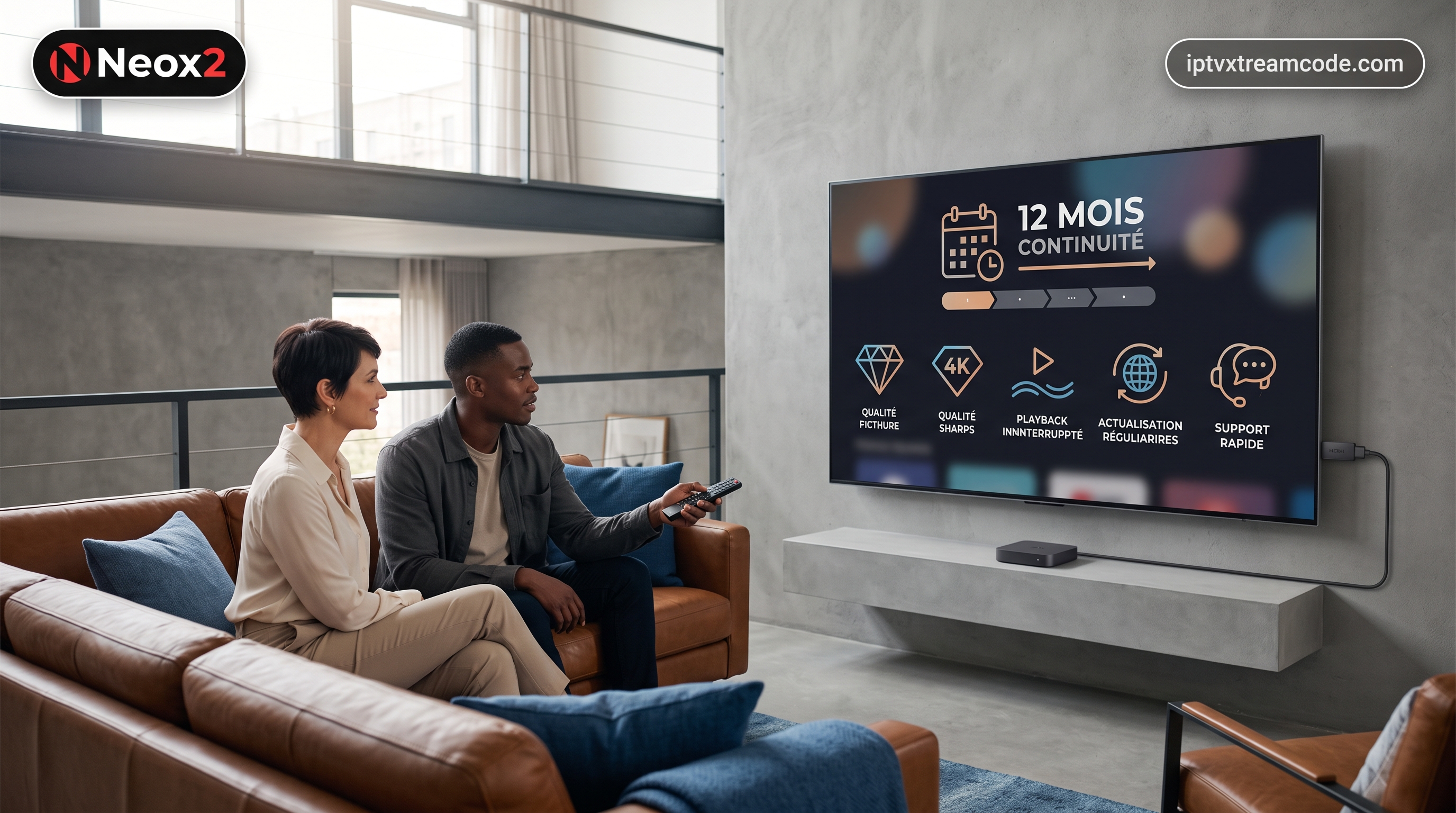 Les avantages clés de l’abonnement 12 mois sur Neox2 - Neox2 IPTV code France 2026 : 12 mois d'expérience TV & VOD fluid
