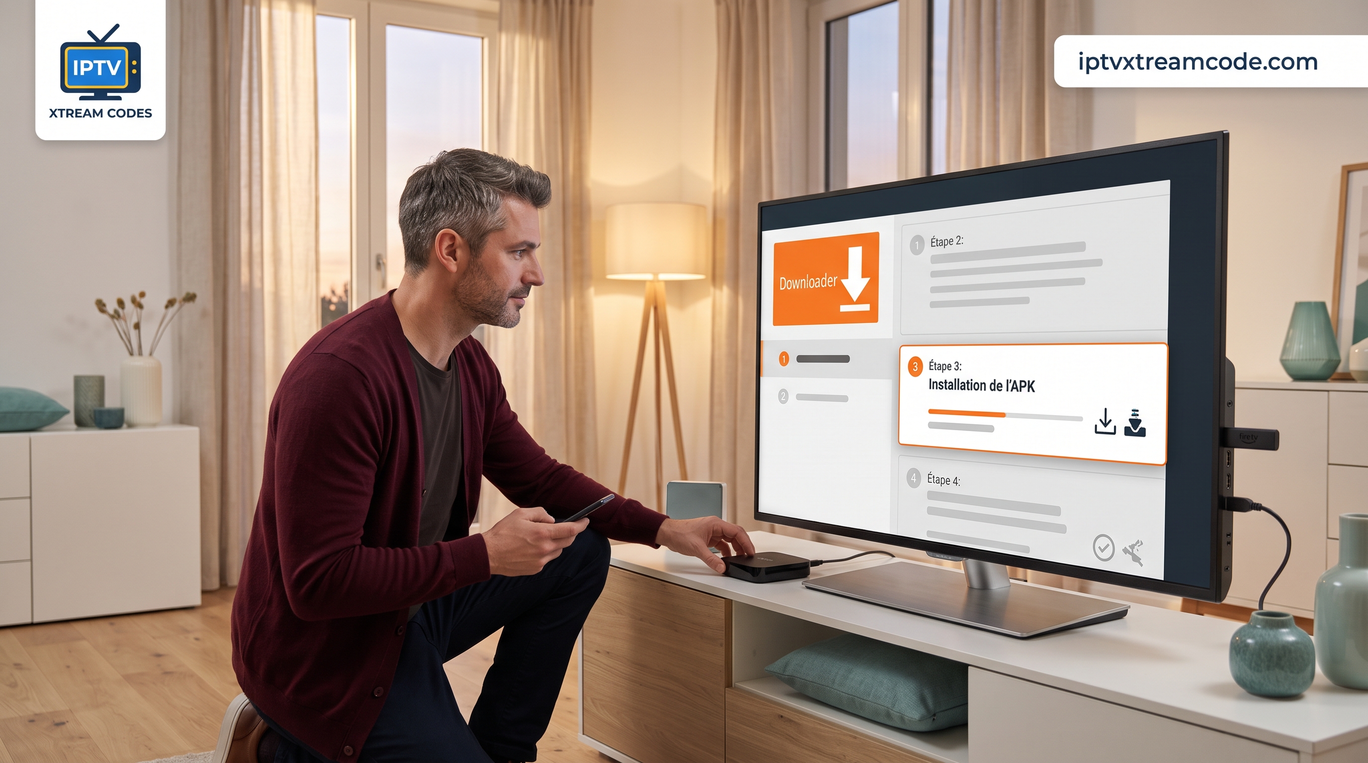Comment installer l’application abonnement IPTV sur Android et Fire TV Stick avec Downloader en 5 minutes - Abonnement IPTV F