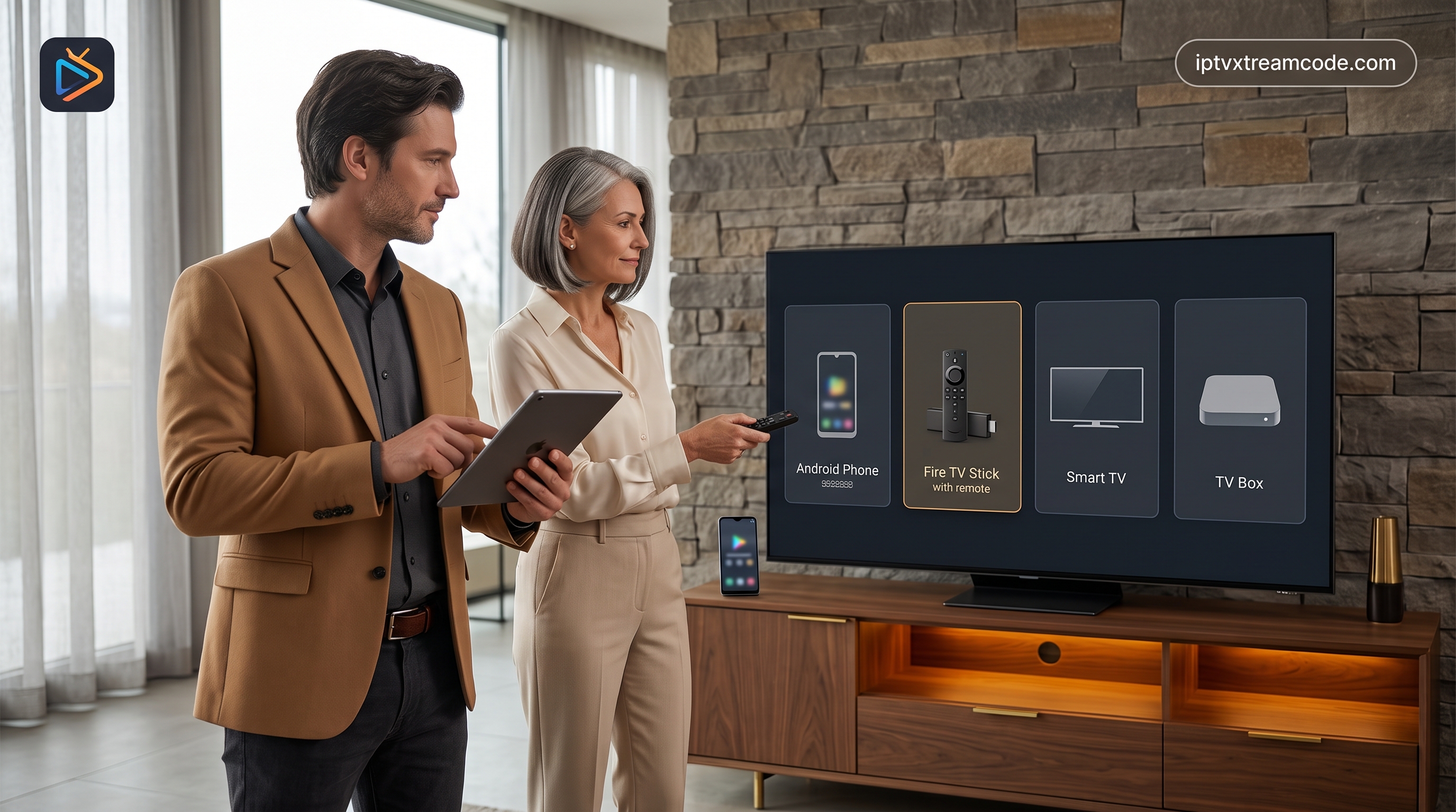 Compatibilité de avec Android Fire TV Stick et Smart TV 2026 compatible Smart TV Android iOS et MAG Interface VOD et guide TV
