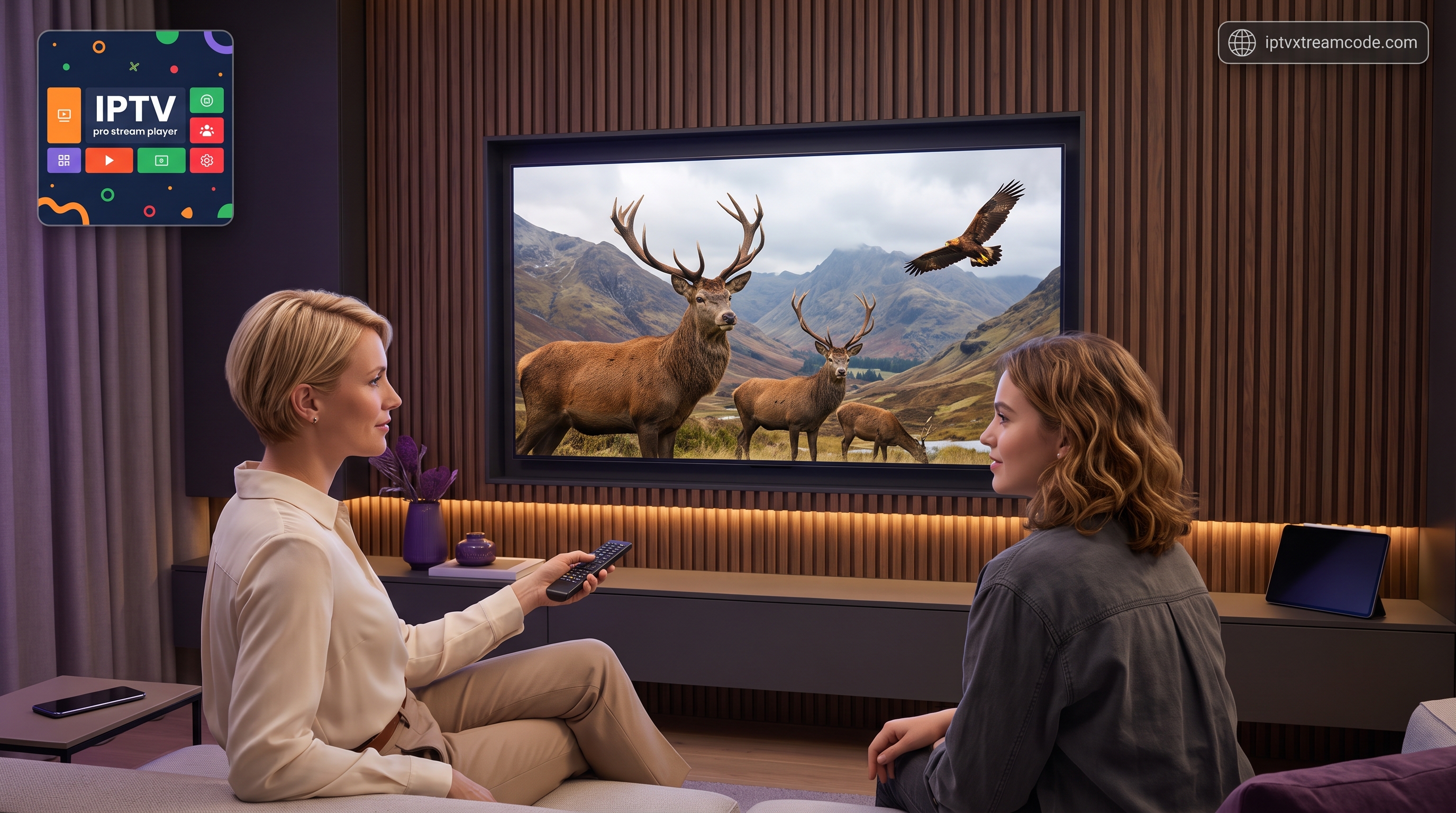 Qualité d’image 4K avec 2026 compatible Smart TV Android iOS et MAG Interface VOD et guide TV optimisés