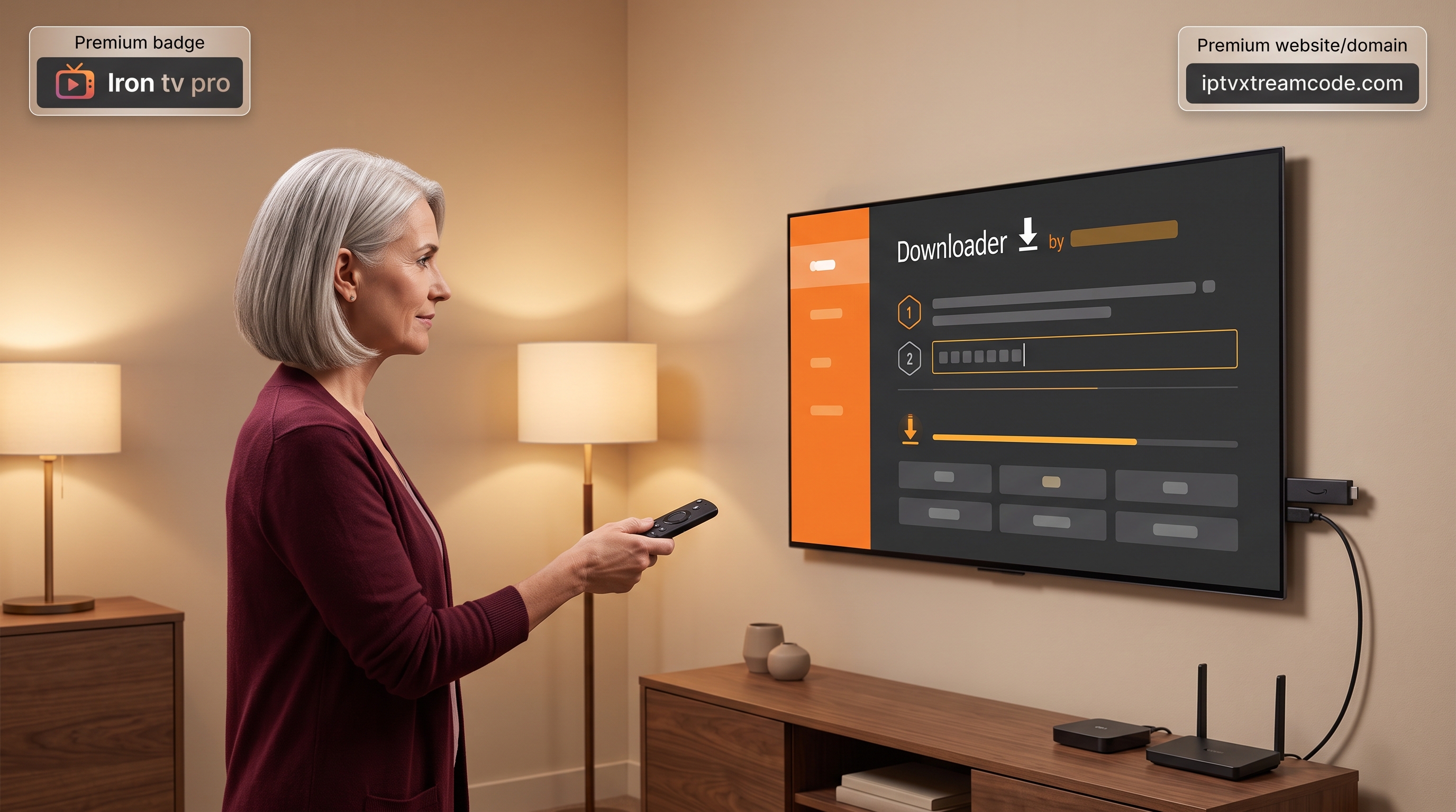 Comment installer l’application Iron tv pro sur Android et Fire TV Stick avec Downloader en 5 minutes - Iron tv pro Premium 12 mois — VOD & chaînes FR, interface fluide et mises à jour 2026