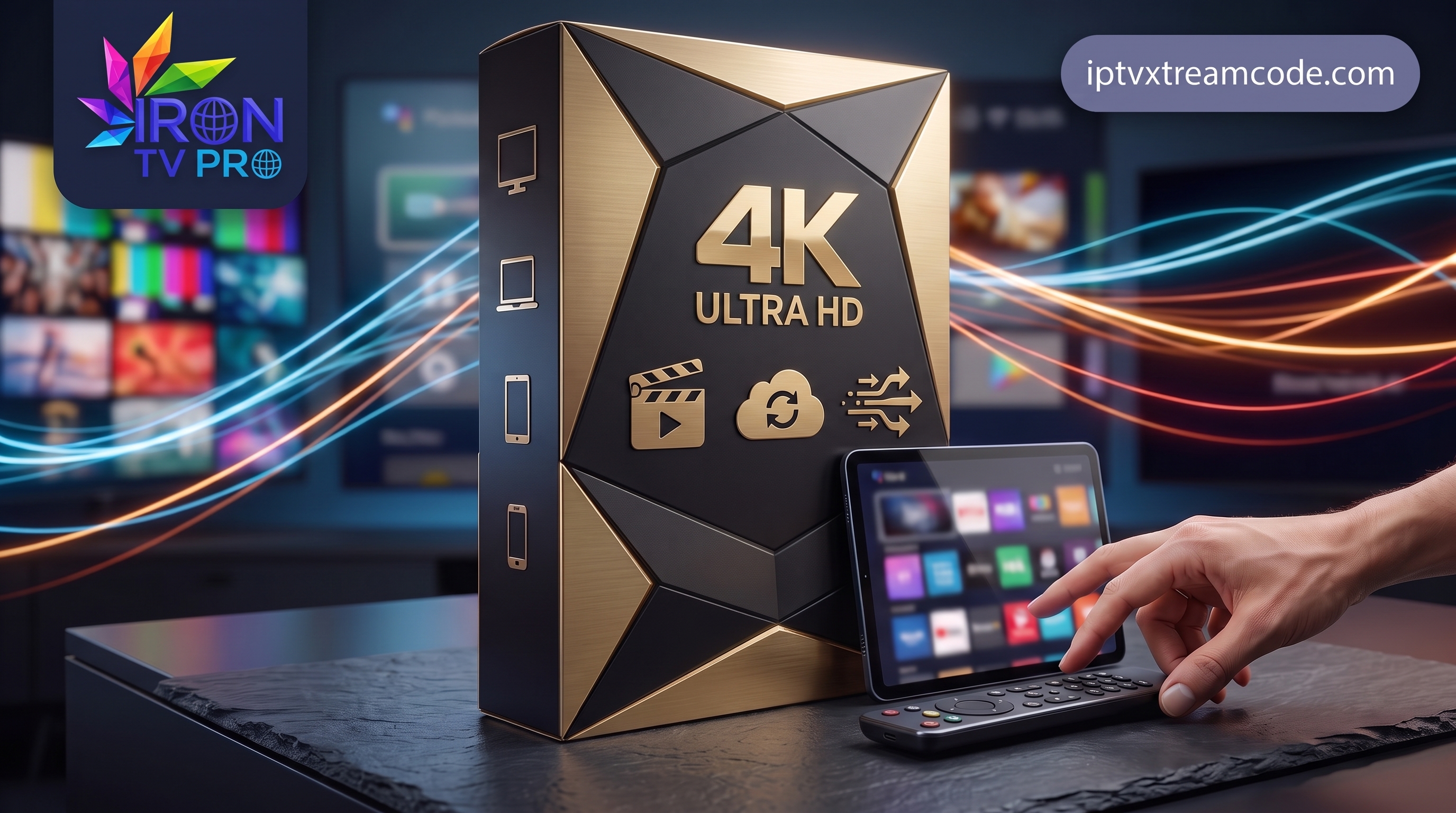 Image produit premium - Iron tv pro Premium 12 mois — VOD & chaînes FR, interface fluide et mises à jour 2026