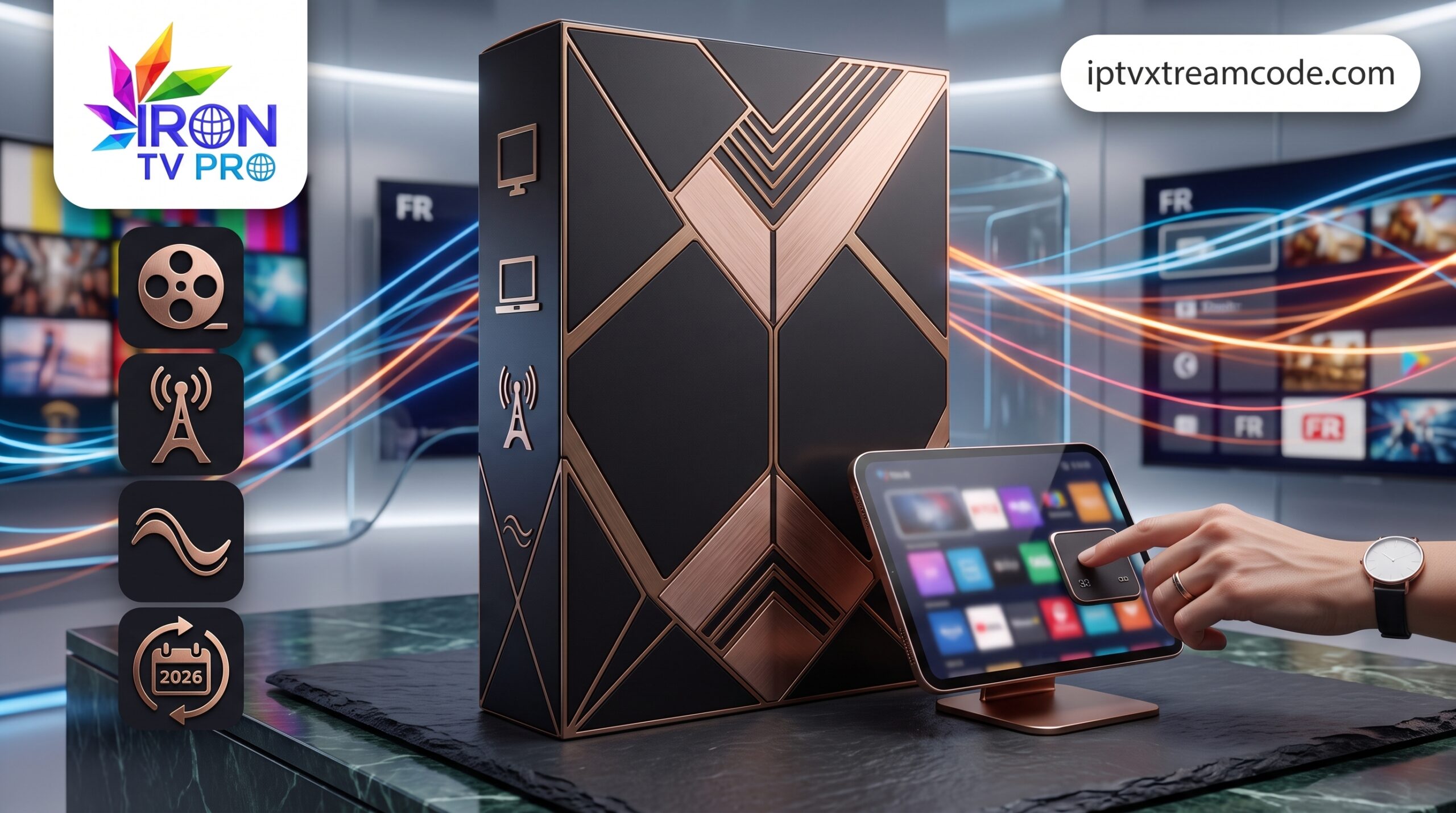 Image produit premium - Iron tv pro Premium 12 mois — VOD & chaînes FR, interface fluide et mises à jour 2026