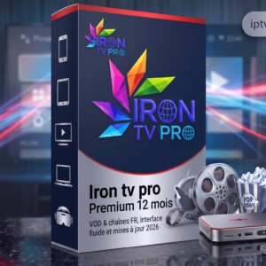 Image produit premium - Iron tv pro Premium 12 mois — VOD & chaînes FR, interface fluide et mises à jour 2026